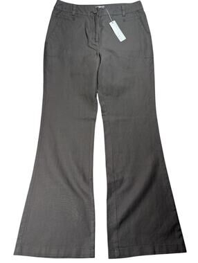 NWT Two Star Dog Women’s Gray Linen Flair Wide Leg Pants Size 10 Business Casual
